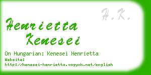 henrietta kenesei business card